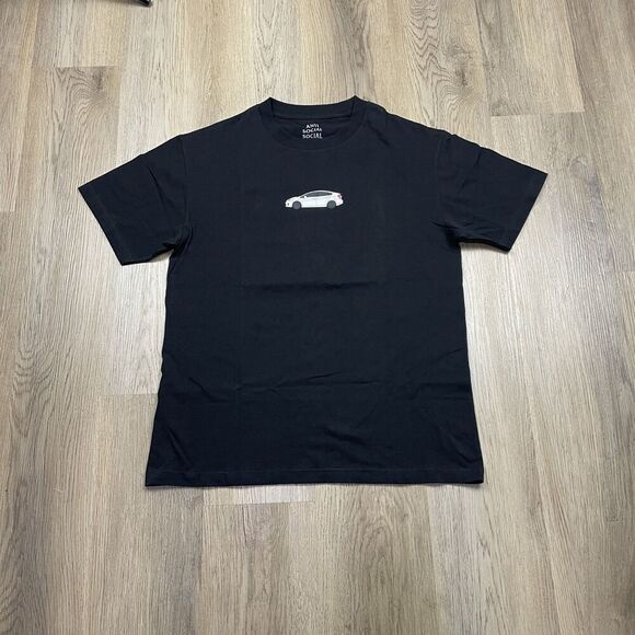 Anti Social Social Club Shirt Mens Medium Black Car Graphic Tee Made USA Cotton - Picture 1 of 10